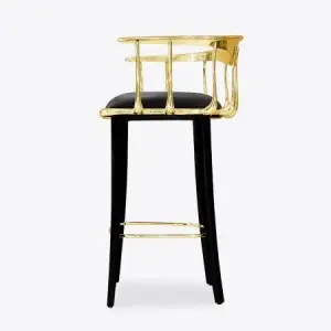 Modern Stainless Steel Bar Stool with Golden Finish for Bar Counter