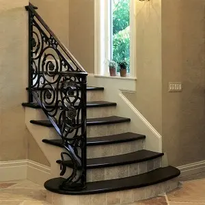 Custom Metal Outdoor Wrought Iron Staircase Villa Handrail Iron Railing