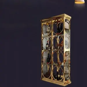 Metal wine rack coordinates with home decor