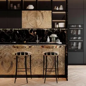 Modern Stainless Steel Bar Stool with Golden Finish for Bar Counter