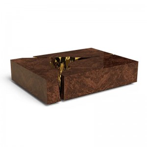 Crackle Metal Art Marble Coffee Table Factory