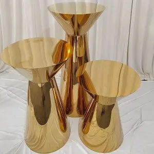 Manufacturer direct supply: Gold metal legs marble top side table