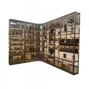 Modern Stainless Steel Corner Wine Rack Design Inspiration