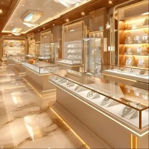 Luxury stainless steel and glass jewellery cabinet vendor
