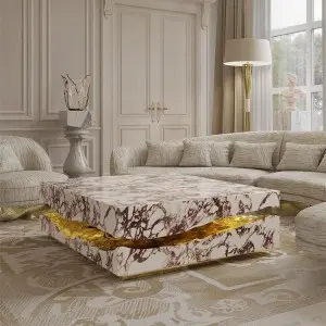 Luxury Marble Stainless Steel Coffee Table