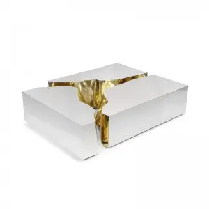 Crackle Metal Art Marble Coffee Table Factory