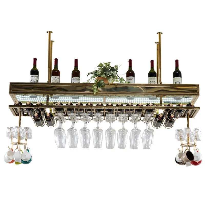 Hanging Stainless Steel Wine Racks Enhancing The Home Bar Experience (6)