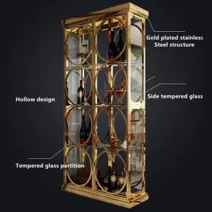 Metal wine rack coordinates with home decor