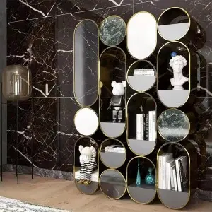 Stainless Steel Partition Bookcase Jewellery Shelf manufacture