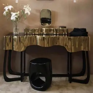 Supply gold dressing table: modern and classic fusion