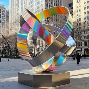 Modern Stainless Steel Art Sculpture With Colorful Plating Finish -Supplier