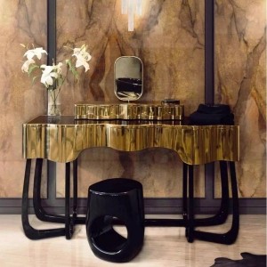 Supply gold dressing table: modern and classic fusion