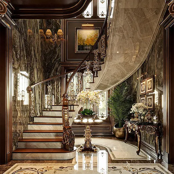 17Hotel club lobby lattice decorative stainless steel railing openwork European metal fenc (12)