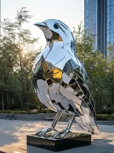 Large – scale Polished Stainless Steel Bird Sculpture Manufacture