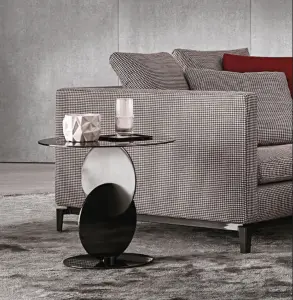 Contemporary Round Stainless Steel Side Table with Polished Finish