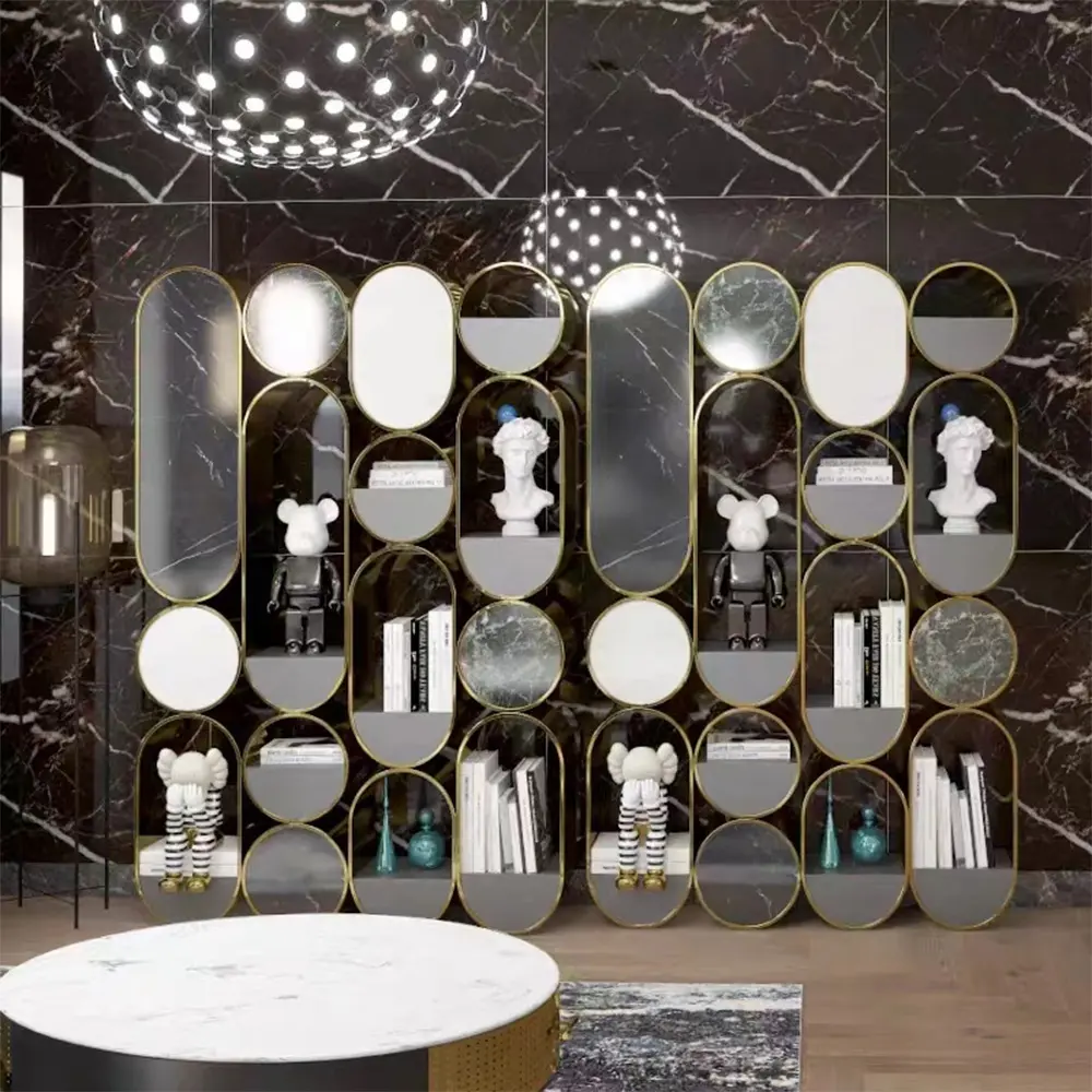 Stainless Steel Artwork, Partitions Book Case Ornament Shelves (6)