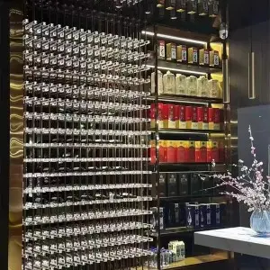 Stainless Steel Wine Rack With Crystals