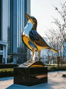 Large – scale Polished Stainless Steel Bird Sculpture Manufacture