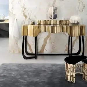 Supply gold dressing table: modern and classic fusion